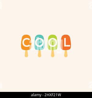 Cool ice cream design suitable for shirts, wall art, accessories, hats, stickers, phone cases, and frames. Stock Vector