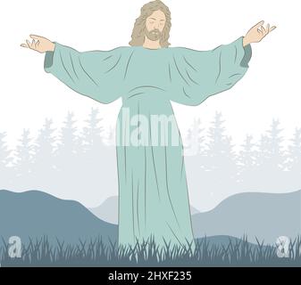 Lord Jesus Christ, Good Shepard Stock Vector