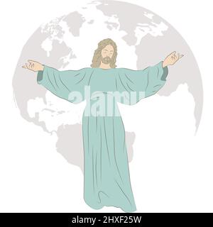 Lord Jesus Christ, Good Shepard Stock Vector