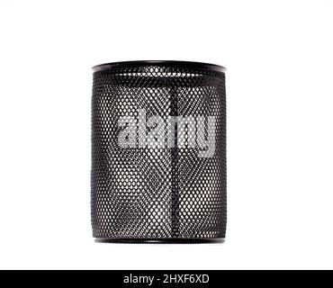 Black metal office holder, Isolated on white background Stock Photo