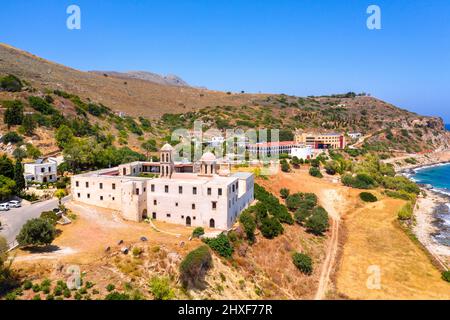 The small traditional village of Kolybari with monastery of Panagia Odigitria, Chania, Crete, Greece. Stock Photo