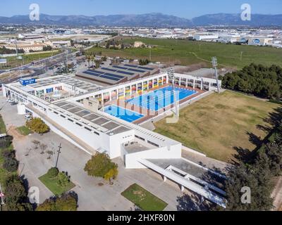 Son Hugo municipal swimming pools, Palma, Mallorca, Balearic Islands, Spain. Stock Photo