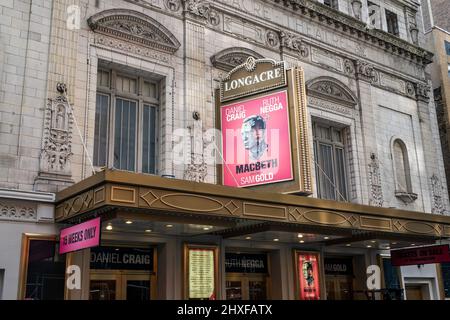 Longacre Theater with 'Diana' Marquee, NYC  2022 Stock Photo