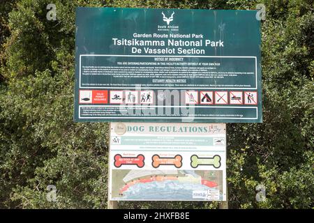 Tsitsikamma National Park Sign Knysna South Africa Stock Photo