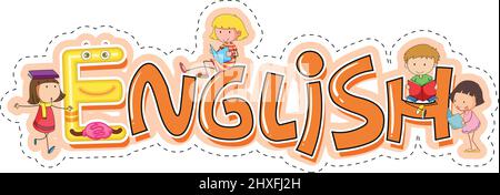 Word design for school subject english illustration Stock Vector Image ...