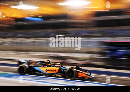 Sakhir, Bahrain. 12th Mar, 2022. Lando Norris (GBR) McLaren MCL36. Formula One Testing, Saturday 12th March 2022. Sakhir, Bahrain. Credit: James Moy/Alamy Live News Stock Photo