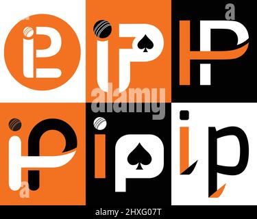 IP Letter Logo Design. IP initial letter logo design template vector Stock Vector