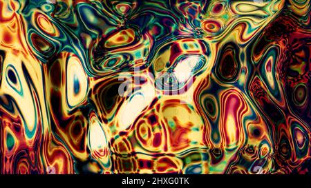 Abstract water paint diffusion with liquid soap, seamless loop. Motion. A chemical reaction with ink mixture creating colorful surreal shapes. Stock Photo