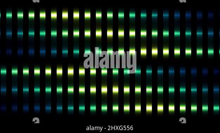 Stripes of green color motion background, seamless loop. Motion. Abstract vertical glowing lines divided into square shaped segments. Stock Photo