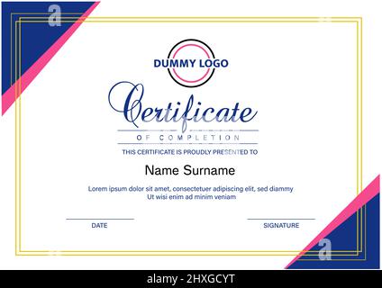 Educational certificate vector file. Certificate of competition. Stock Vector