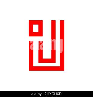 iJ company name initial letters monogram. IJ brand logo icon in red color. Stock Vector