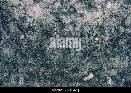 Frozen water background on snow Stock Photo
