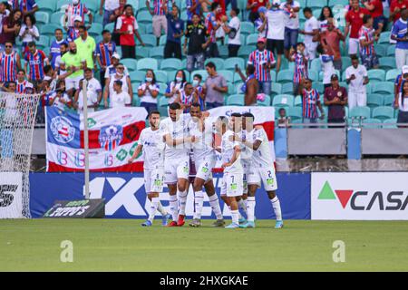 Luiz Otavio of Bahia Celebrates his goal (1-1) during the Brazilian  National league (Campeonato Brasileiro) football match between Palmeiras v  Bahia at Allianz Parque formerly known as Palestra Italia in Sao Paulo