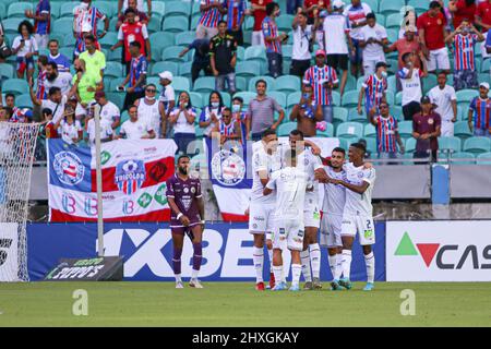 Luiz Otavio of Bahia Celebrates his goal (1-1) during the Brazilian  National league (Campeonato Brasileiro) football match between Palmeiras v  Bahia at Allianz Parque formerly known as Palestra Italia in Sao Paulo