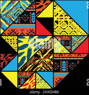 Boho tribal abstract grunge elements Stock Vector