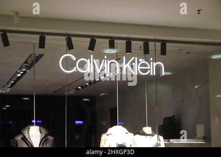 Branded Calvin Klein store seen at Saint-Petersburg shopping center.  Several premium brands announced the termination of their activities in  Russia an Stock Photo - Alamy