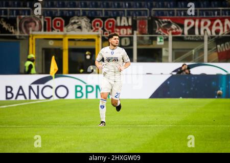 Milan, Italy. 12th Mar, 2022. Liberato Cacace in action during the Serie A football match between AC Milan and Empoli FC at Stadio Giuseppe Meazza on March 12, 2022 in Milano, Italy Credit: Independent Photo Agency/Alamy Live News