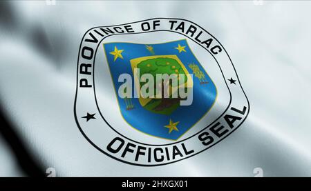 3D Illustration of a waving Philippines province flag of Tarlac Stock Photo