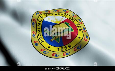 3D Illustration of a waving Philippines province flag of Lanao del Sur Stock Photo