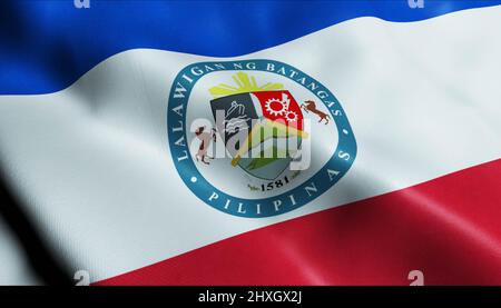 3D Illustration of a waving Philippines province flag of Batangas Stock Photo