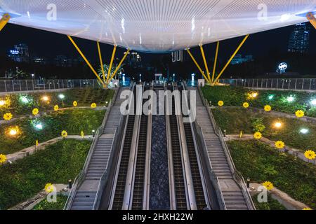 March 9, 2022: Central Park, a station on the Red line of Kaohsiung MRT in Sinsing District, Kaohsiung, Taiwan. It has been named one of the top 15 mo Stock Photo