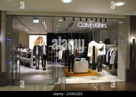 Branded Calvin Klein store seen at Saint-Petersburg shopping center.  Several premium brands announced the termination of their activities in  Russia an Stock Photo - Alamy