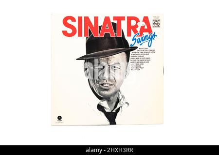 Frank Sinatra swings vinyl LP record cover Stock Photo