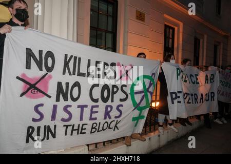 Sister Uncut came out in large with Marvina Newton & Patsy Stevenson to protest against the abusive Powers of the Police against women and the Clapham Stock Photo