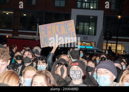 Sister Uncut came out in large with Marvina Newton & Patsy Stevenson to protest against the abusive Powers of the Police against women and the Clapham Stock Photo