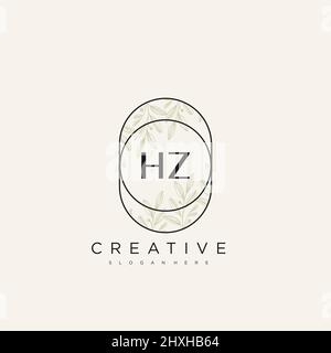 HZ Initial Letter Flower Logo Template Vector premium vector Stock Vector