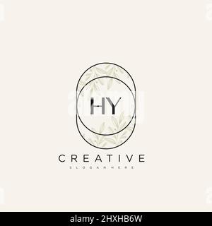 HY Initial Letter Flower Logo Template Vector premium vector Stock Vector