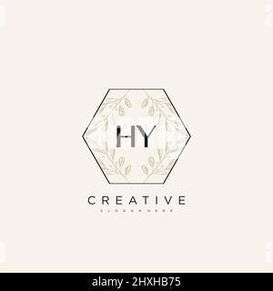 HY Initial Letter Flower Logo Template Vector premium vector Stock Vector