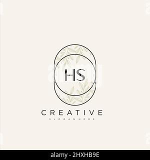 HS Initial Letter Flower Logo Template Vector premium vector Stock Vector