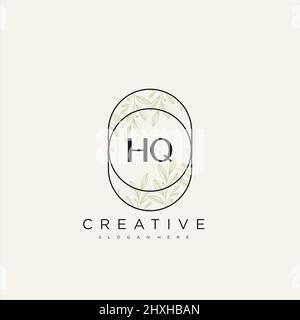 HQ Initial Letter Flower Logo Template Vector premium vector Stock Vector