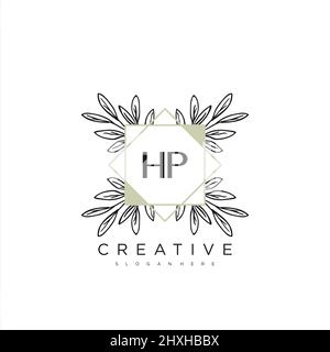 HP Initial Letter Flower Logo Template Vector premium vector Stock Vector