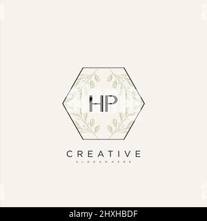 HP Initial Letter Flower Logo Template Vector premium vector Stock Vector