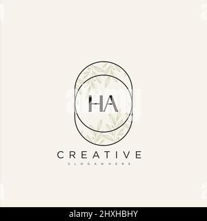 HA Initial Letter Flower Logo Template Vector premium vector Stock Vector