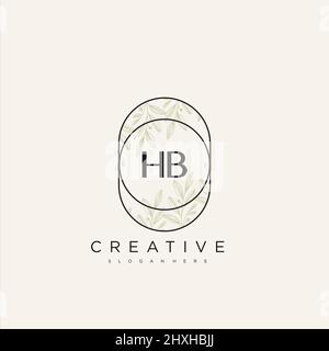 HB Initial Letter Flower Logo Template Vector premium vector Stock Vector