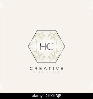 HC Initial Letter Flower Logo Template Vector premium vector Stock Vector