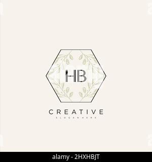 HB Initial Letter Flower Logo Template Vector premium vector Stock Vector