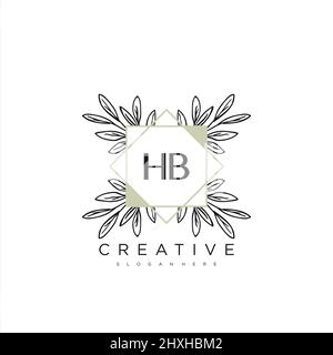 HB Initial Letter Flower Logo Template Vector premium vector Stock Vector