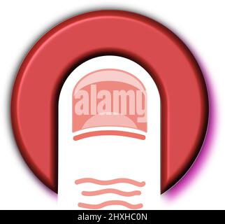 reverse out finger push button Stock Vector