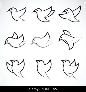 Set of vector bird icons on white background. Easy editable layered vector illustration. Stock Vector