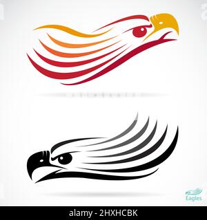 Head of an eagle in the form of the stylized tattoo. Easy editable layered vector illustration. Stock Vector