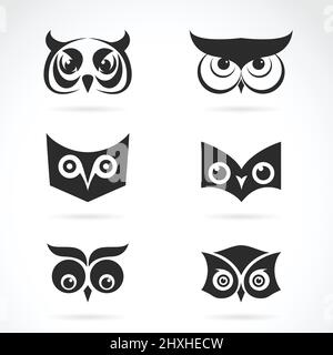 Vector image of an owl face design on white background. Vector owl face for your design. Easy editable layered vector illustration. Stock Vector
