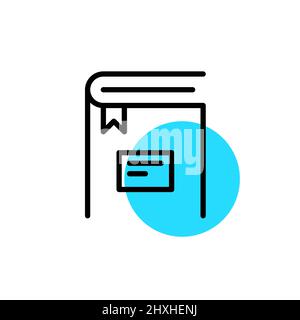 Book with a bookmark. Pixel perfect, editable stroke fun color Stock Vector