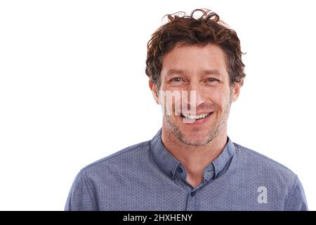 This guy knows its all about confidence. Studio portrait of a handsome young man on a white background. Stock Photo