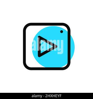 Video file simple minimal line art icon. Pixel perfect, editable stroke Stock Vector