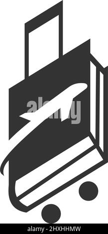 Book Travel Logo Icon Illustration Brand Identity Stock Vector