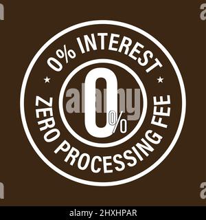 zero interest, zero down payment vector icon Stock Vector